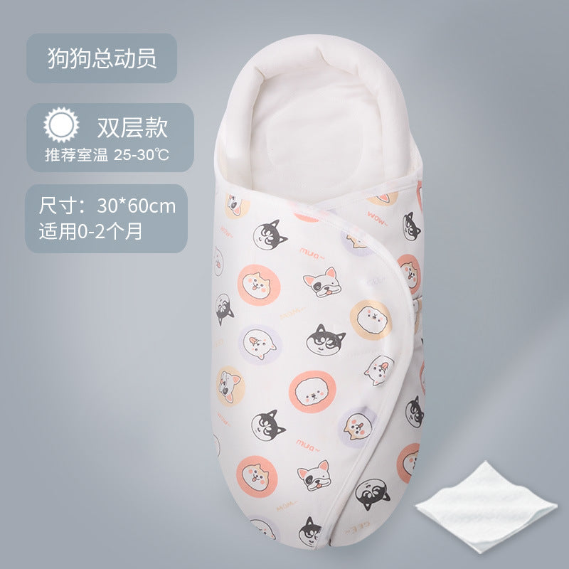 Bidoro baby swaddle blanket pure cotton spring and summer newborn sleeping bag baby anti-startle blanket baby products