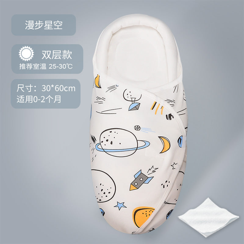 Bidoro baby swaddle blanket pure cotton spring and summer newborn sleeping bag baby anti-startle blanket baby products