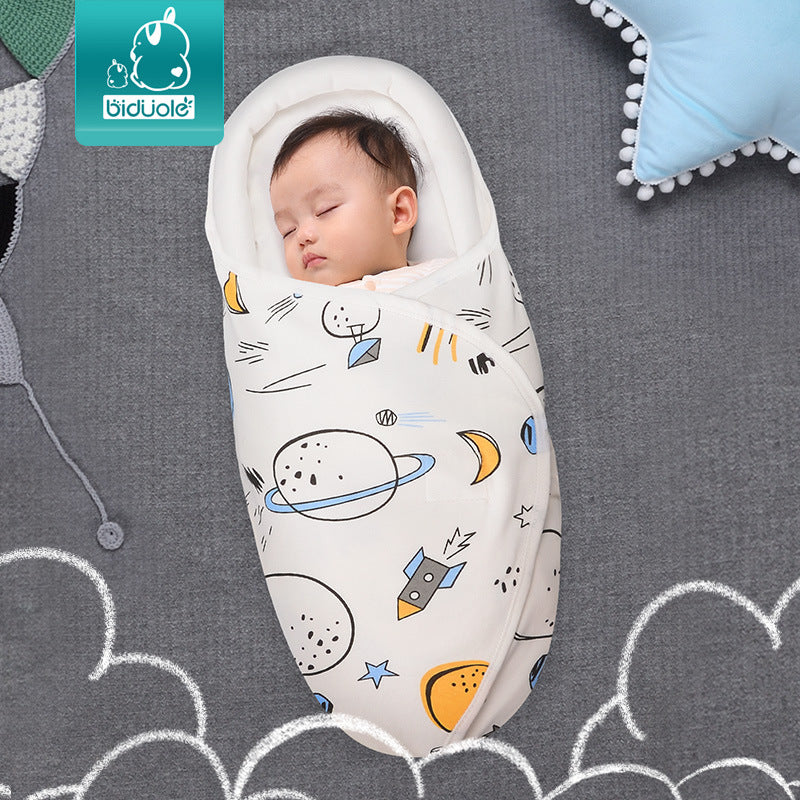 Bidoro baby swaddle blanket pure cotton spring and summer newborn sleeping bag baby anti-startle blanket baby products