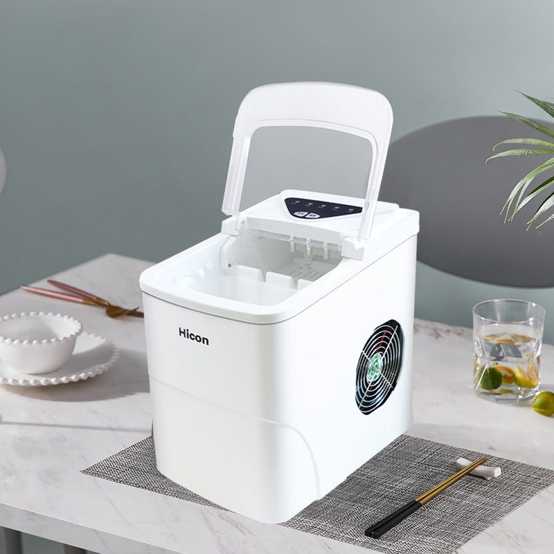 Wellcome 15KG Household Small Ice Maker Milk Tea Shop KTV Commercial Round Ice Manually Add Water Automatic Ice Making