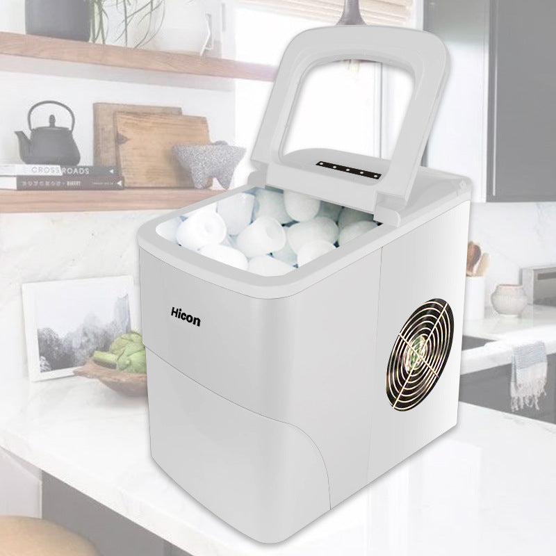 Wellcome 15KG Household Small Ice Maker Milk Tea Shop KTV Commercial Round Ice Manually Add Water Automatic Ice Making