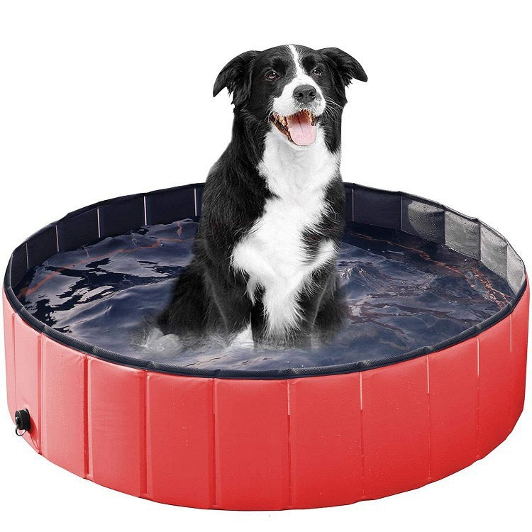 Pet bath pool dog swimming pool cat sand tray bath tub foldable paddling pool free of inflation