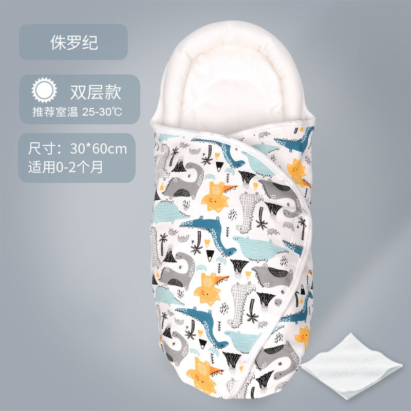 Bidoro baby swaddle blanket pure cotton spring and summer newborn sleeping bag baby anti-startle blanket baby products