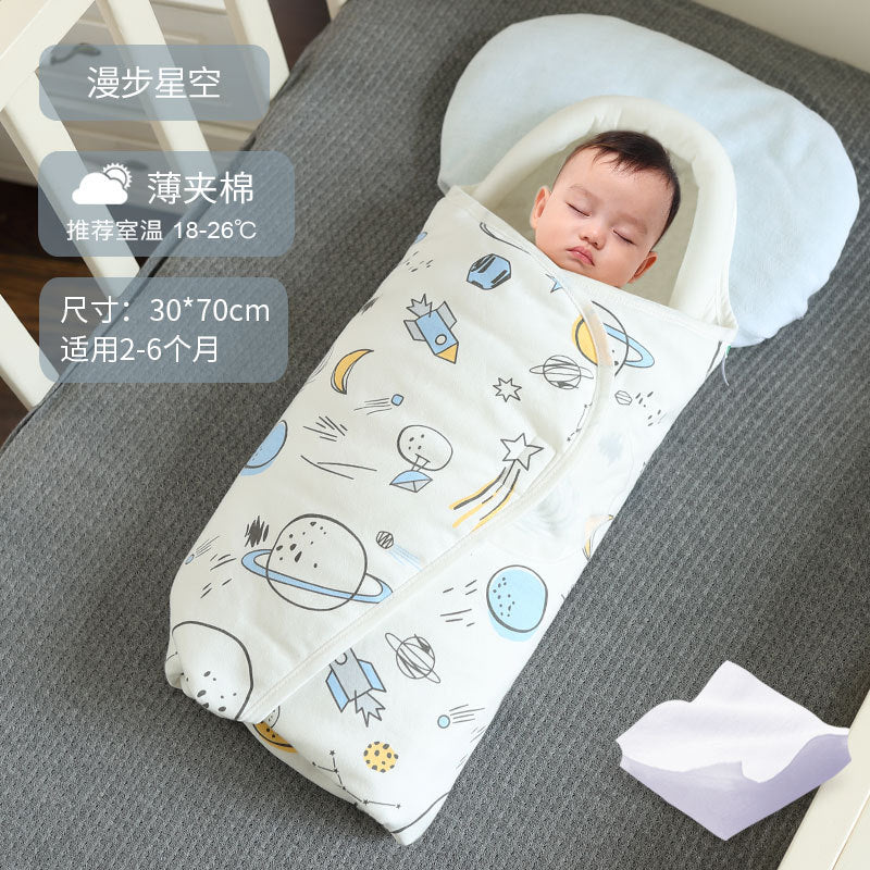 Bidoro baby swaddle blanket pure cotton spring and summer newborn sleeping bag baby anti-startle blanket baby products
