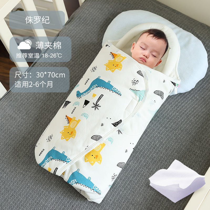 Bidoro baby swaddle blanket pure cotton spring and summer newborn sleeping bag baby anti-startle blanket baby products