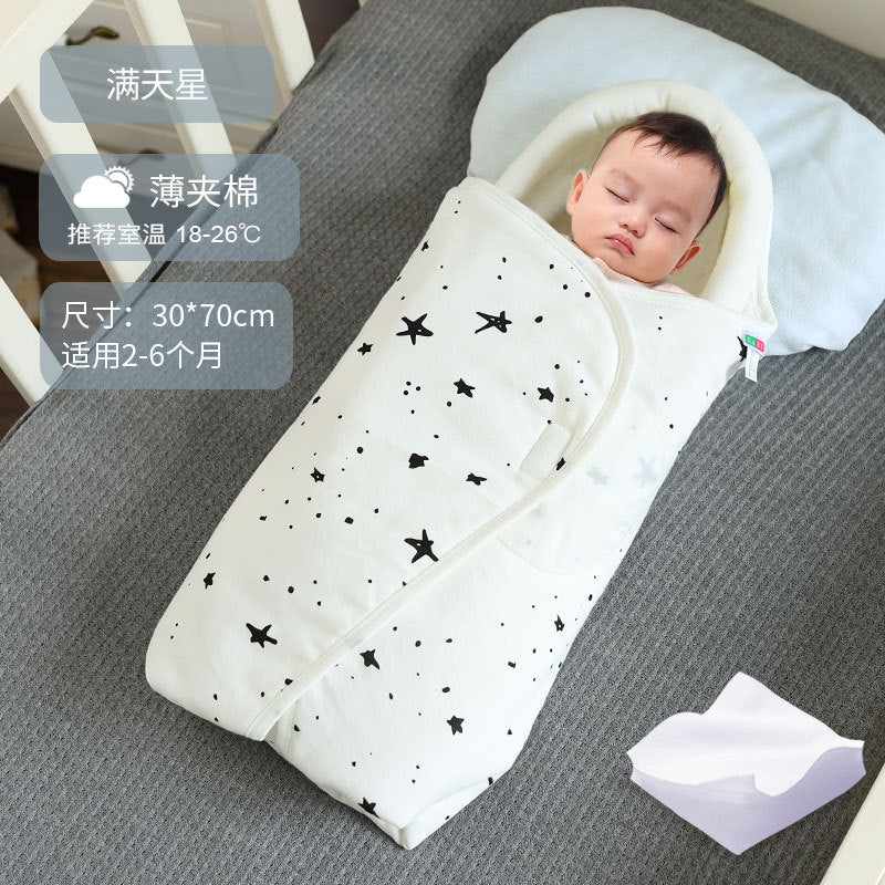Bidoro baby swaddle blanket pure cotton spring and summer newborn sleeping bag baby anti-startle blanket baby products