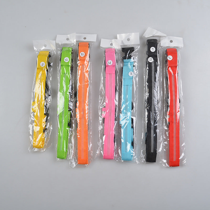 Manufacturers wholesale dog Teddy pet LED collars, night flashing dog walking collars, pet supplies on behalf of