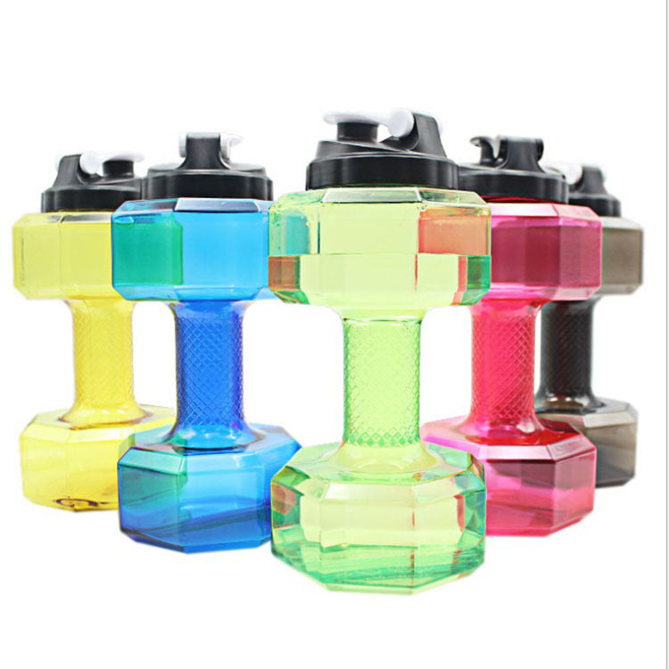 2.6L dumbbell kettle PET material gym large capacity water bottle creative sports kettle space portable cup
