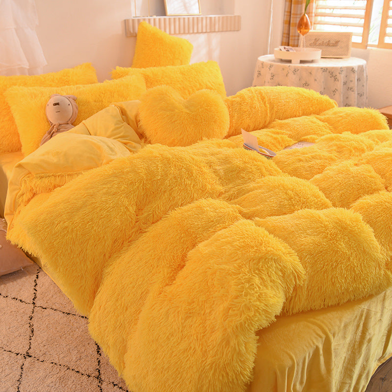 @Mink velvet four-piece set of Fray velvet four-piece set of golden velvet milk velvet four-piece set
