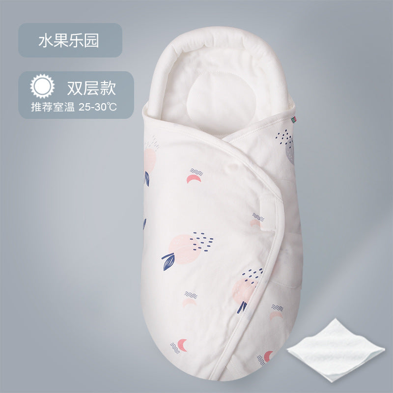 Bidoro baby swaddle blanket pure cotton spring and summer newborn sleeping bag baby anti-startle blanket baby products
