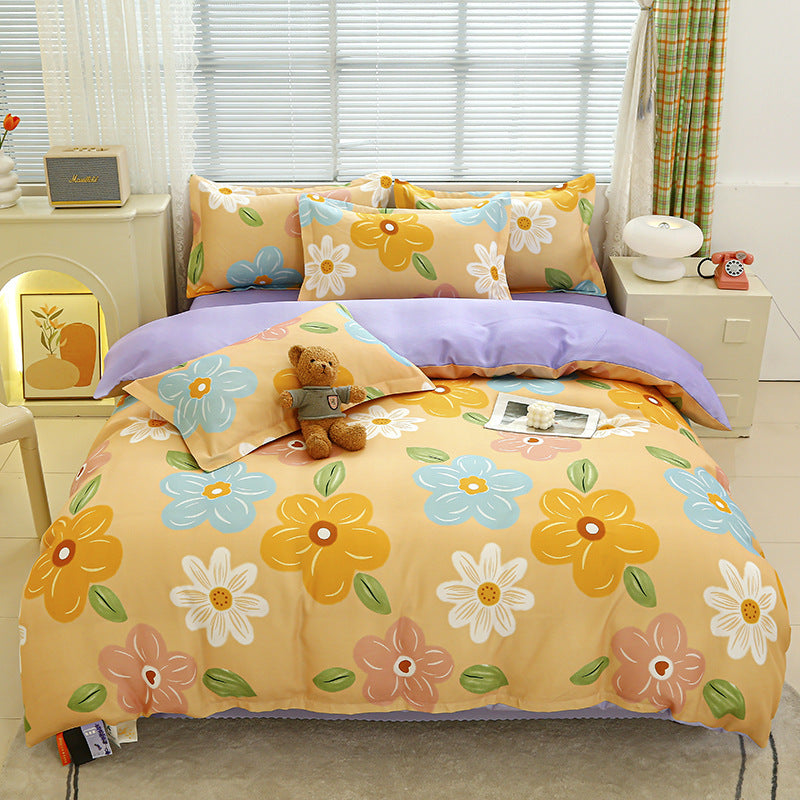 Four-piece bedding set Nantong home textile dormitory three-piece set single student winter thickened bed sheet quilt cover