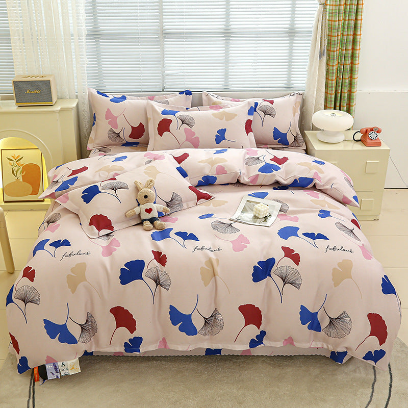 Four-piece bedding set Nantong home textile dormitory three-piece set single student winter thickened bed sheet quilt cover