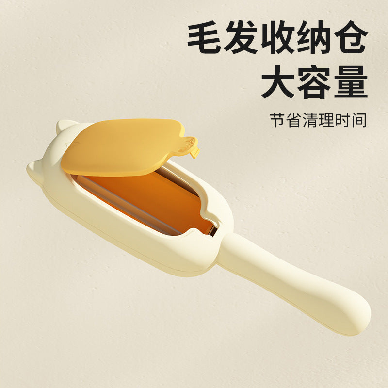 Cross-border new electrostatic pet brush cat hair artifact cat hair brush sticky hair device cute cartoon cat hair removal brush