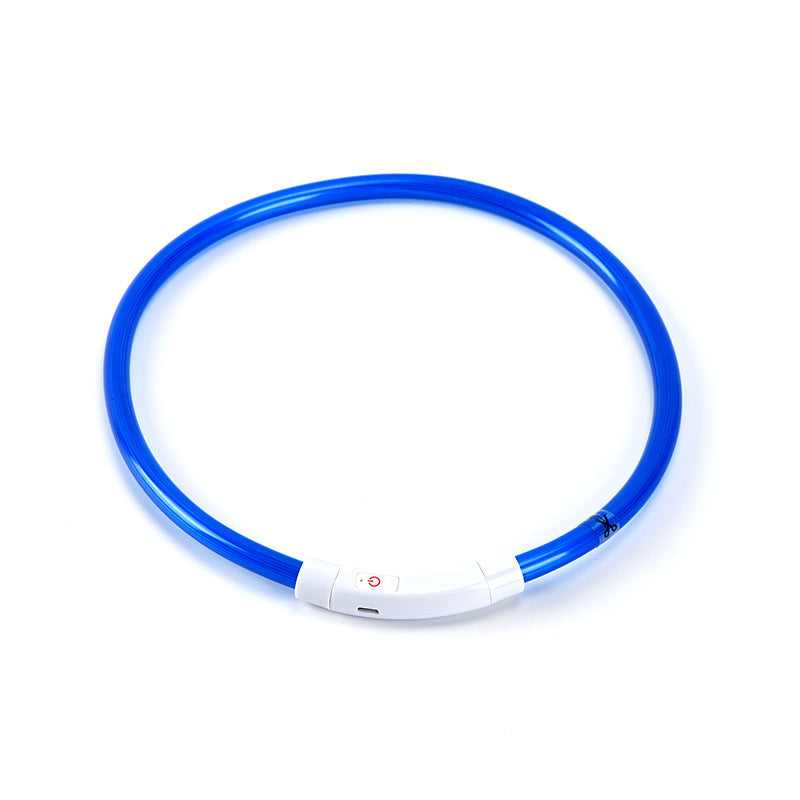 Pet luminous collar PVC pet collar USB charging dog luminous ring LED collar safe dog walking
