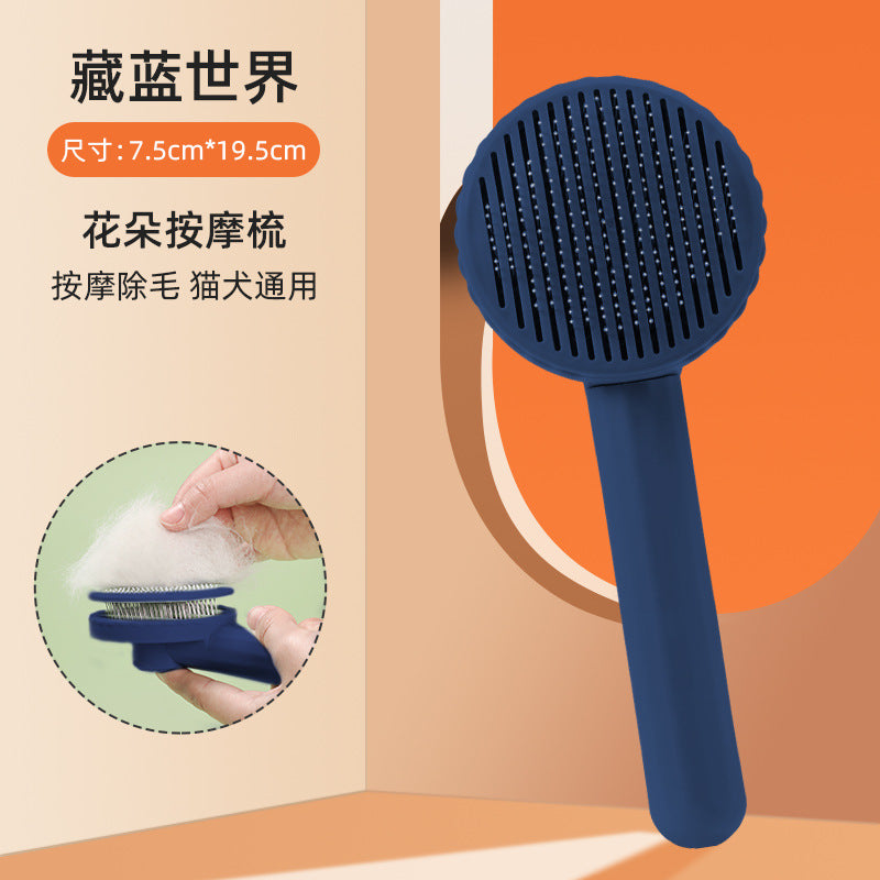 Spot pet dog cat comb cat hair cleaner to remove floating hair grooming one-click hair removal comb pet supplies