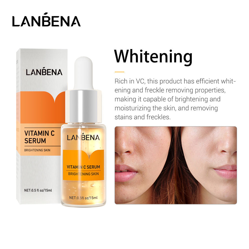 LANBENA hyaluronic acid+VC+24K gold stock solution 3 bottles combination moisturizing skin care (opp bag) 15ml cross-border