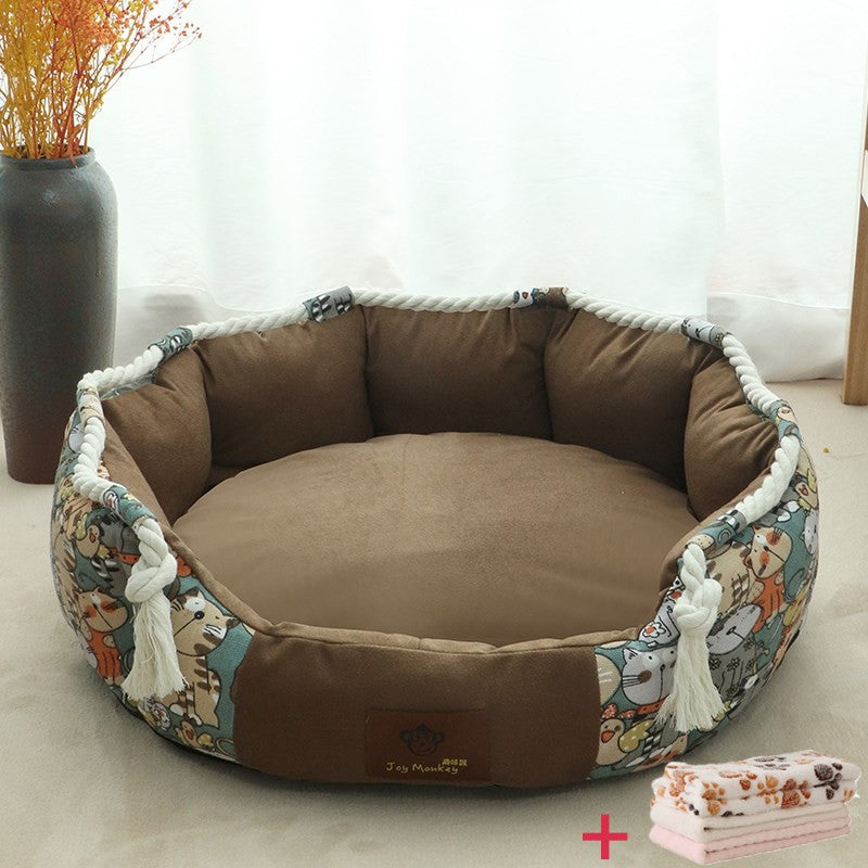 Dog kennel universal for all seasons, detachable and washable pet kennel, cat kennel, large, medium and small dog kennel, dog bed, summer cool mat nest