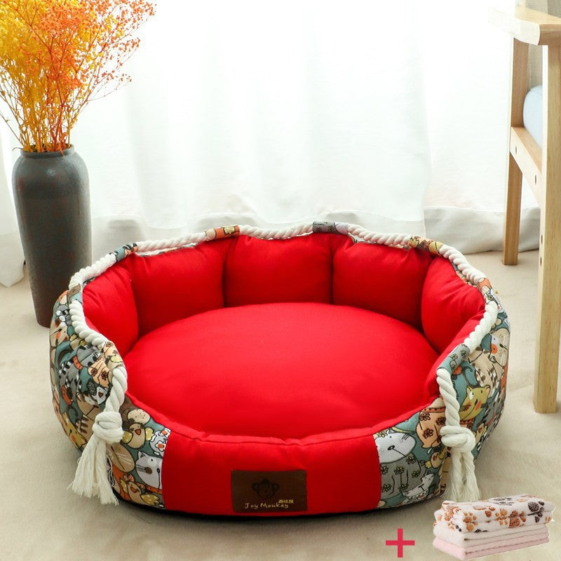 Dog kennel universal for all seasons, detachable and washable pet kennel, cat kennel, large, medium and small dog kennel, dog bed, summer cool mat nest