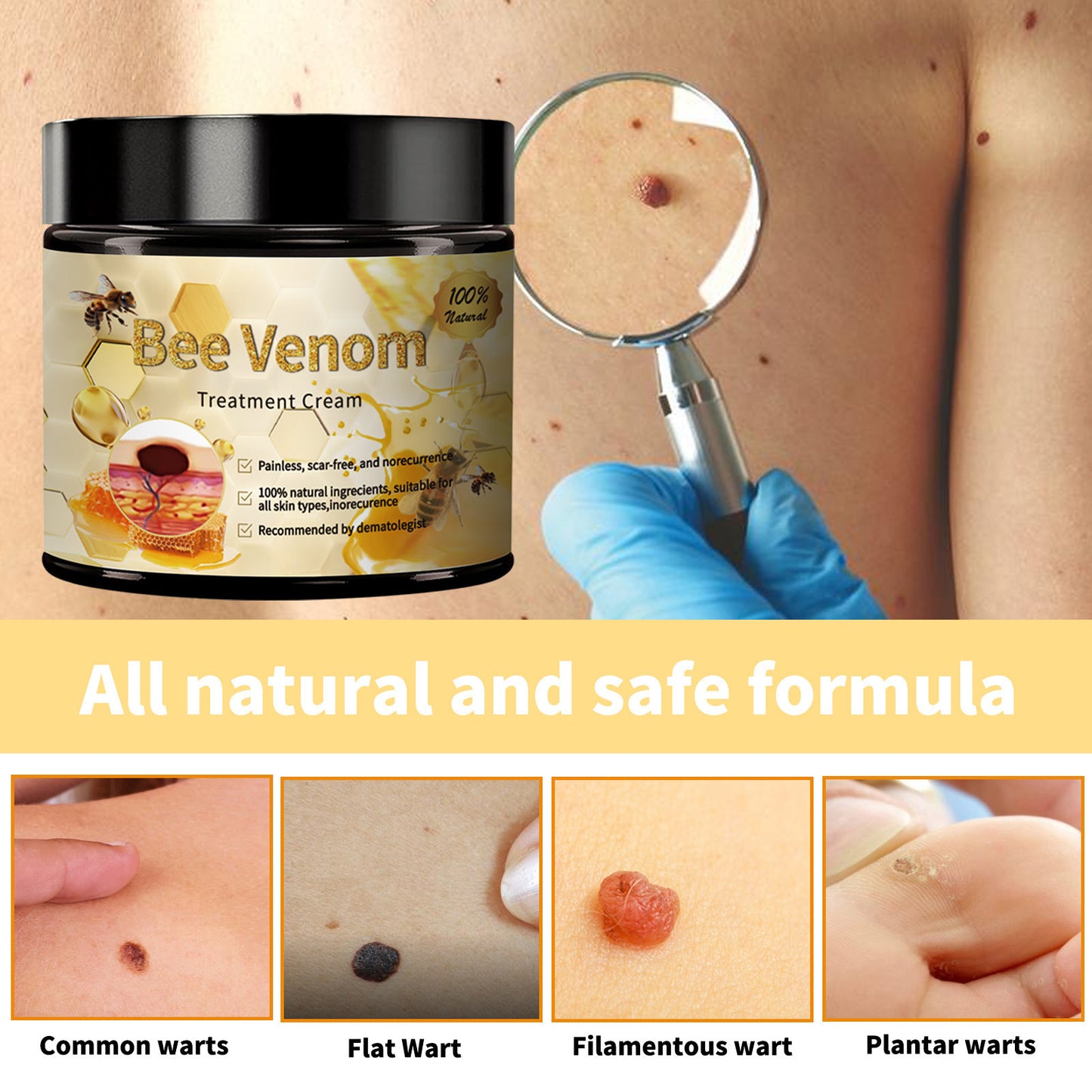 Cross-border BEE VENOM bee venom cream smoothes skin flesh moles fade spots repair skin moss body care cream