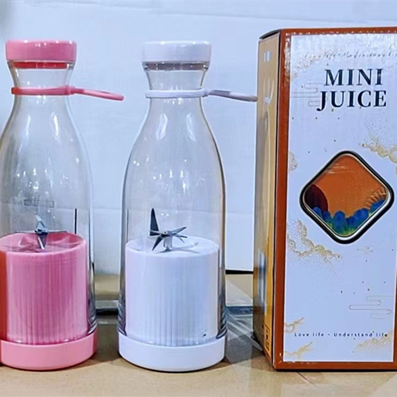 Factory wholesale USB wireless charging wine bottle juicer cup 6 leaf 4 leaf cutter head portable juicer juice cup