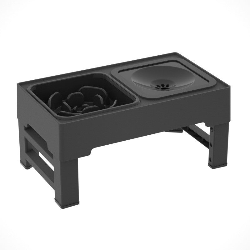 Pet lifting table foldable dog drinking water bowl adjustable height dog bowl stainless steel slow food double bowl pet supplies