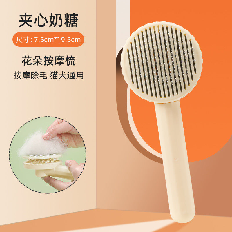 Spot pet dog cat comb cat hair cleaner to remove floating hair grooming one-click hair removal comb pet supplies