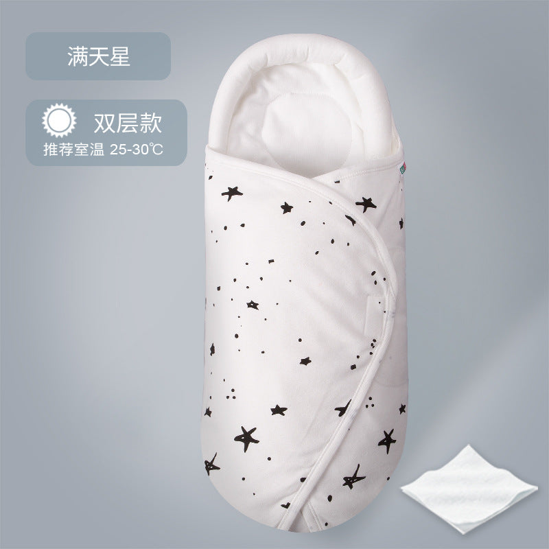 Bidoro baby swaddle blanket pure cotton spring and summer newborn sleeping bag baby anti-startle blanket baby products
