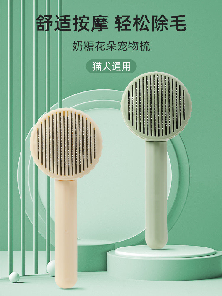 Spot pet dog cat comb cat hair cleaner to remove floating hair grooming one-click hair removal comb pet supplies