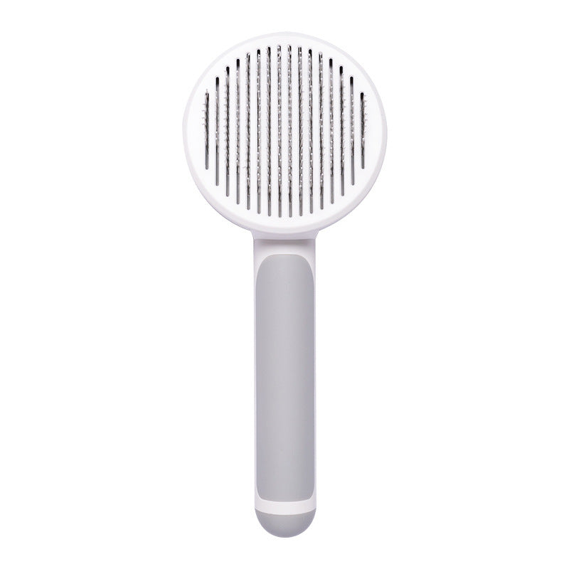 Cross-border pet comb stainless steel needle comb round head cat comb dog hair removal brush self-cleaning comb pet supplies