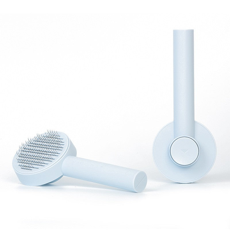 Cross-border pet comb stainless steel needle comb round head cat comb dog hair removal brush self-cleaning comb pet supplies