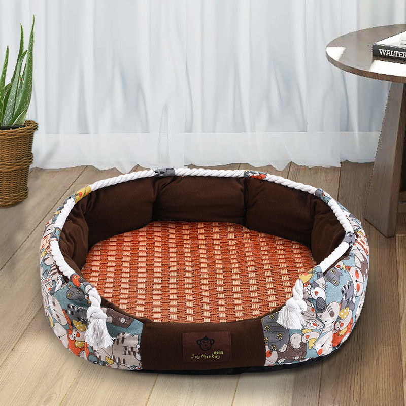 Dog kennel universal for all seasons, detachable and washable pet kennel, cat kennel, large, medium and small dog kennel, dog bed, summer cool mat nest