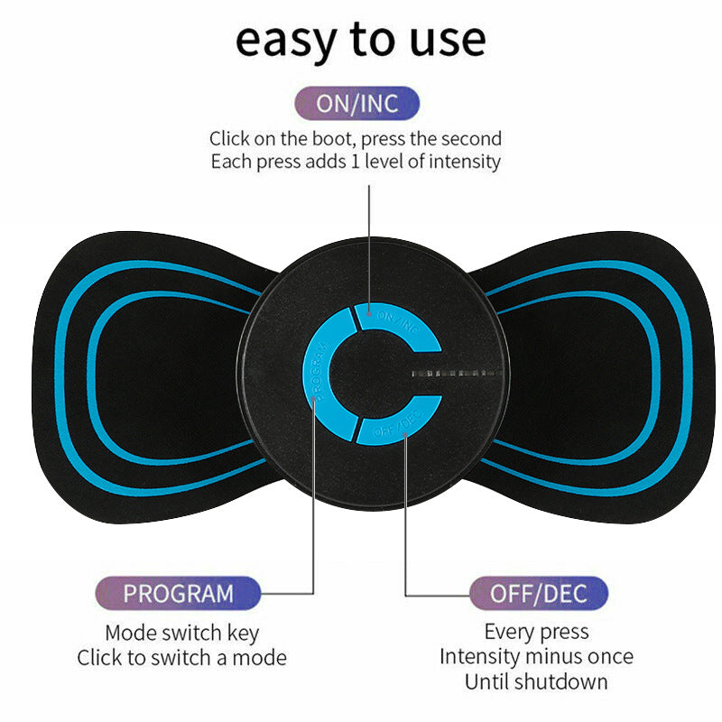 Cross-border hot sale cervical spine massage stickers mini convenient electric shoulder and neck massager EMS pulse body massage stickers