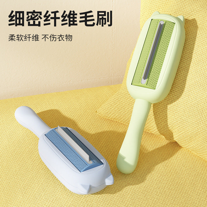 Cross-border new electrostatic pet brush cat hair artifact cat hair brush sticky hair device cute cartoon cat hair removal brush