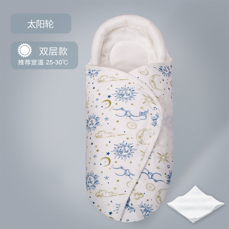 Bidoro baby swaddle blanket pure cotton spring and summer newborn sleeping bag baby anti-startle blanket baby products