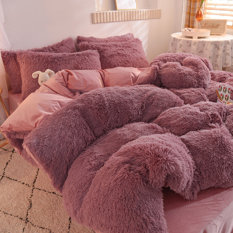 @Mink velvet four-piece set of Fray velvet four-piece set of golden velvet milk velvet four-piece set