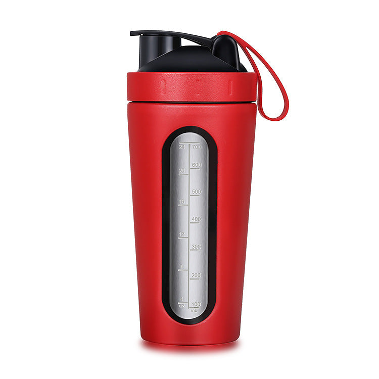 700Ml creative with window 304 stainless steel shaker cup gym protein powder meal replacement sports water cup spot