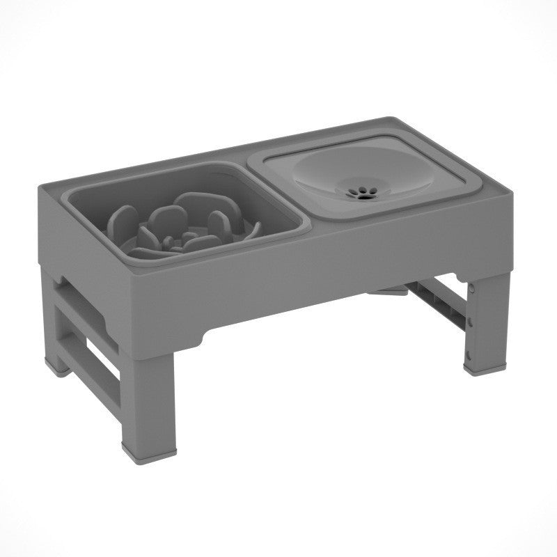 Pet lifting table foldable dog drinking water bowl adjustable height dog bowl stainless steel slow food double bowl pet supplies
