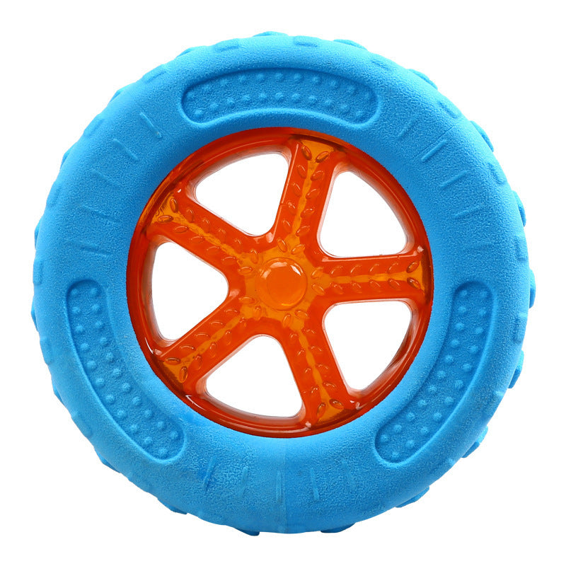 Luminous toy Amazon pet toy floating tire bite-resistant teeth cleaning toy molar self-hi Teddy Bichon