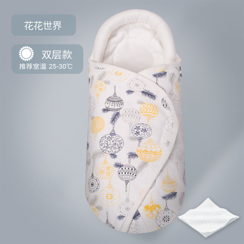 Bidoro baby swaddle blanket pure cotton spring and summer newborn sleeping bag baby anti-startle blanket baby products