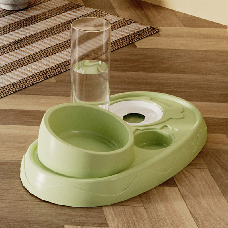 Cross-border cat high and low partition cute cat ceramic double bowl anti-knockover cat bowl drinking water bowl dog bowl pet bowl supplies