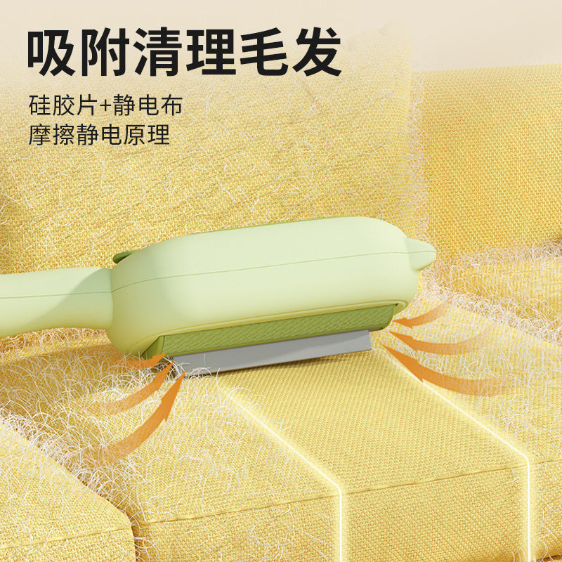 Cross-border new electrostatic pet brush cat hair artifact cat hair brush sticky hair device cute cartoon cat hair removal brush