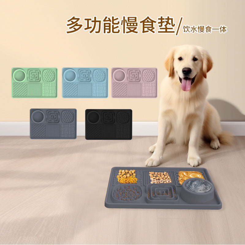 Cross-border popular silicone pet licking mat pet food utensils dog licking mat placemat suction cup slow feeding mat dog slow feeding mat