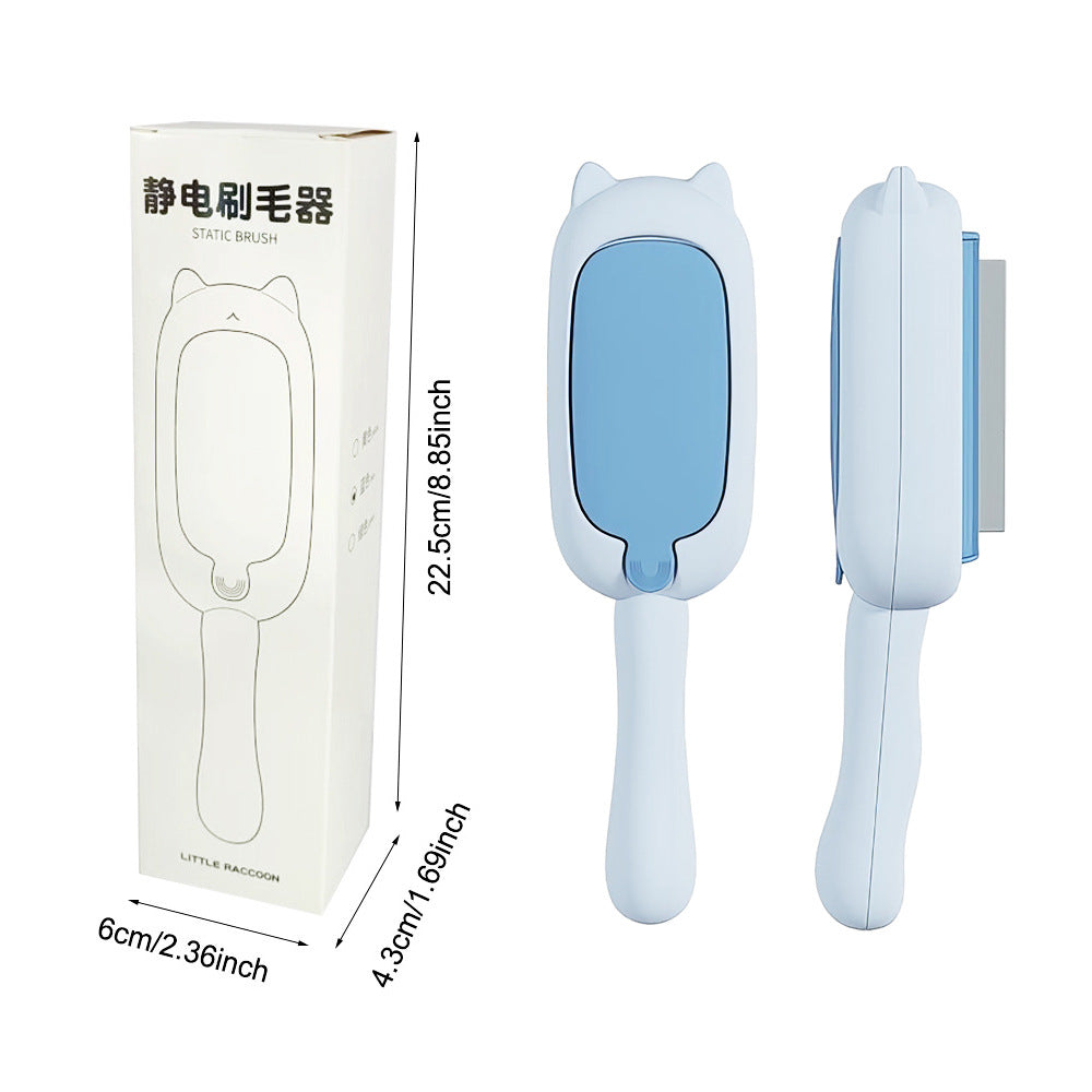 Cross-border new electrostatic pet brush cat hair artifact cat hair brush sticky hair device cute cartoon cat hair removal brush