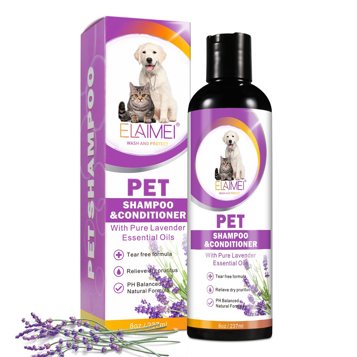 ELAIMEI Shampoo Dog Shower Gel Long Lasting Fragrance Decontamination Decontamination Cat Shampoo For Pets
