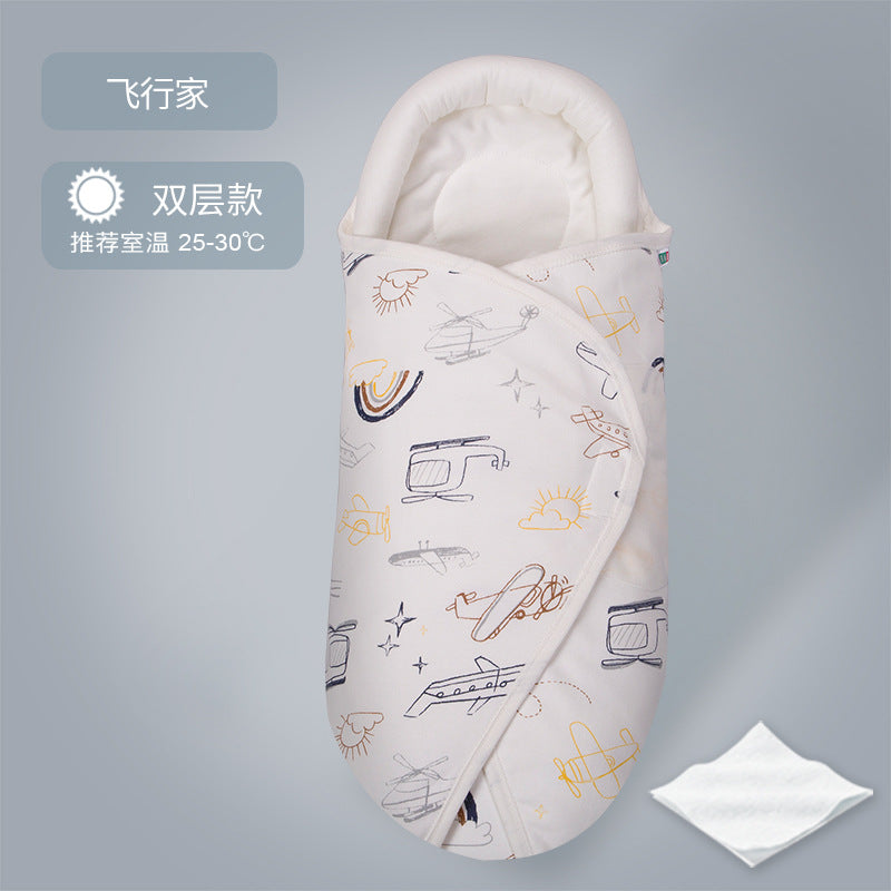 Bidoro baby swaddle blanket pure cotton spring and summer newborn sleeping bag baby anti-startle blanket baby products