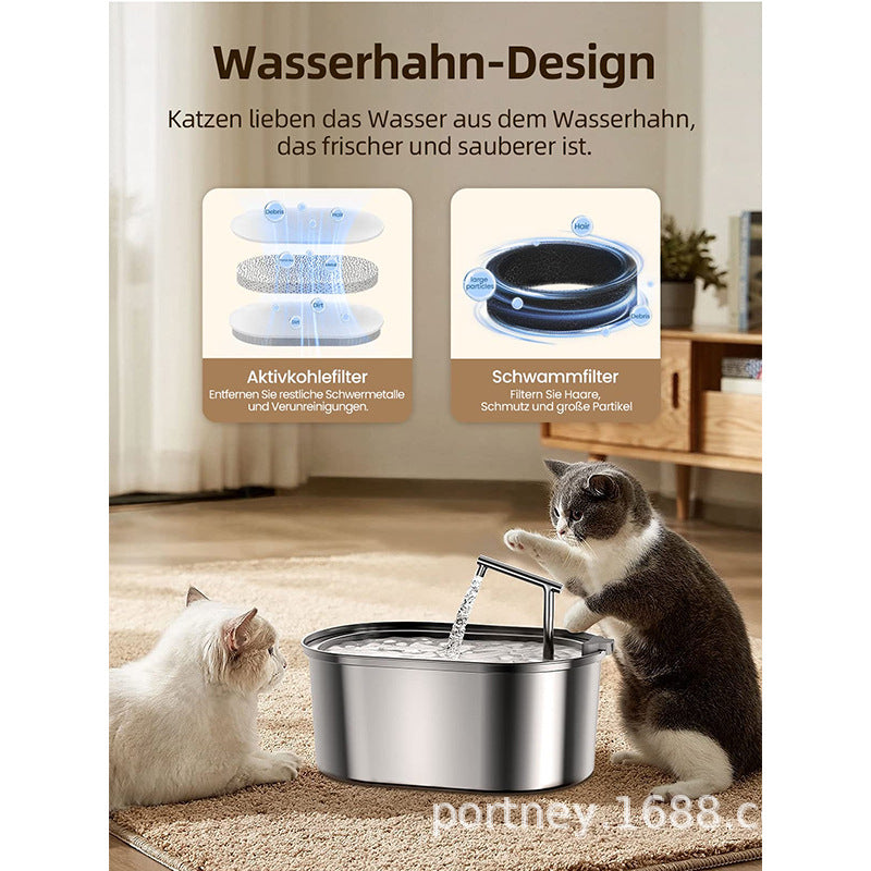 Amazon's new pet water dispenser 3.2L stainless steel faucet cat and dog water dispenser cat water dispenser