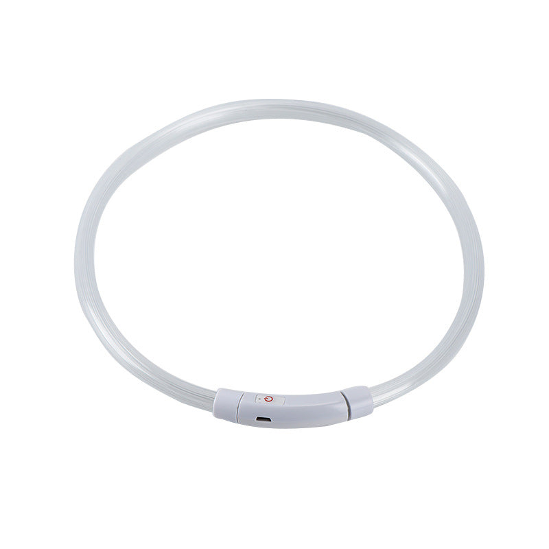 Pet luminous collar PVC pet collar USB charging dog luminous ring LED collar safe dog walking