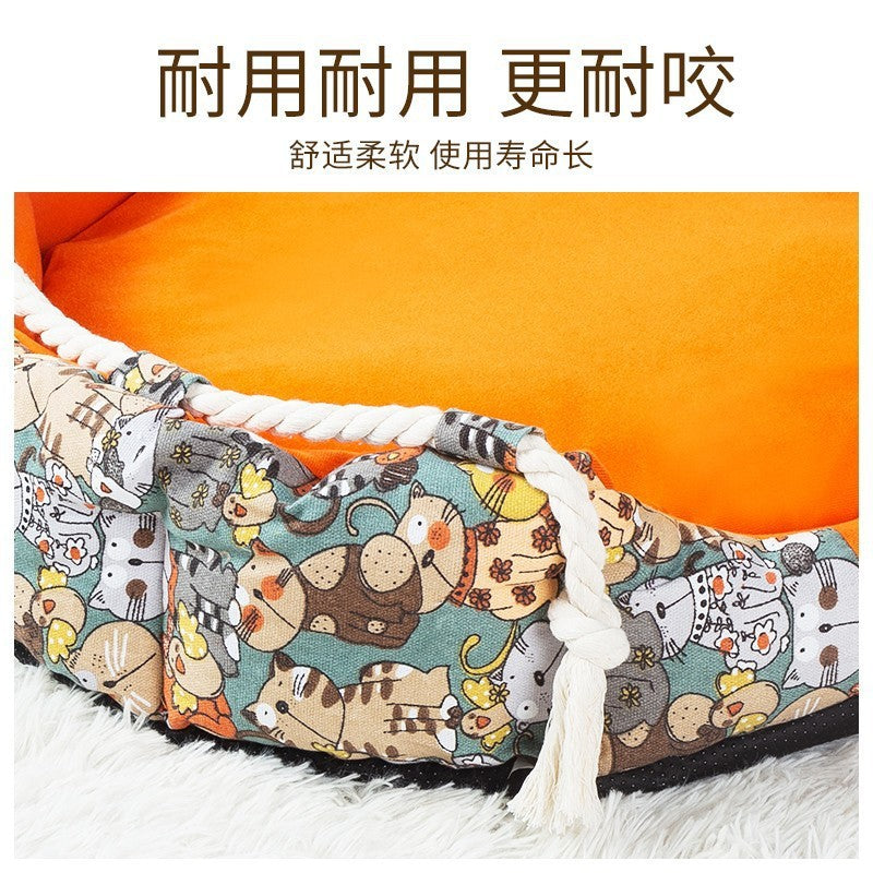 Dog kennel universal for all seasons, detachable and washable pet kennel, cat kennel, large, medium and small dog kennel, dog bed, summer cool mat nest