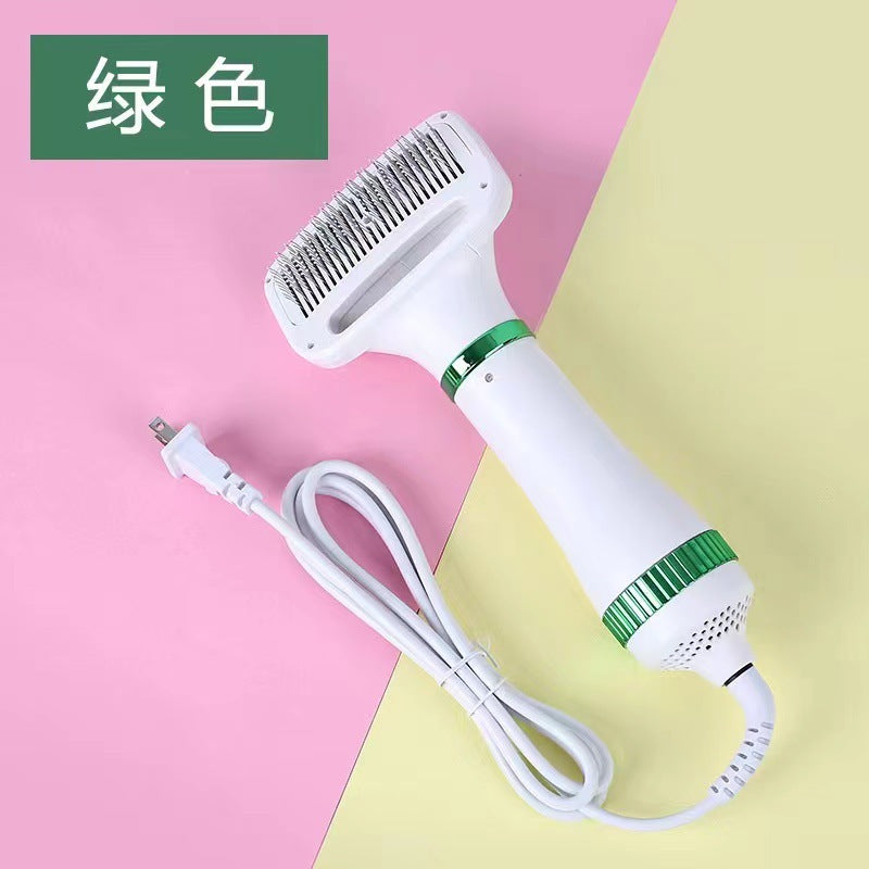 Pet hair dryer 2 in 1 cat and dog hair dryer electric cleaning and grooming pet comb hot air comb spot wholesale