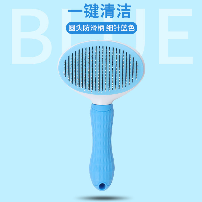 Pet comb to remove floating hair stainless steel pin comb cat detangling comb hair removal artifact dog row comb dense tooth comb wholesale